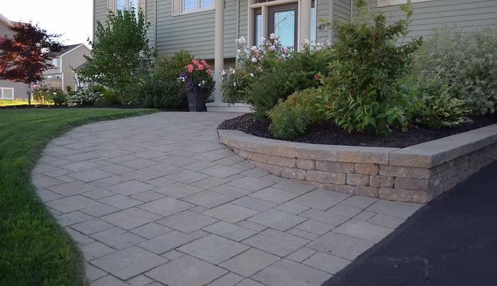 Brick walkway installation